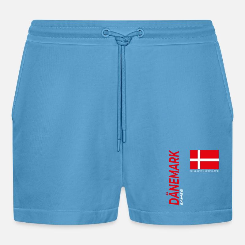Samso - Organic Relaxed Cropped Shorts Made in EU -  Sol Blue