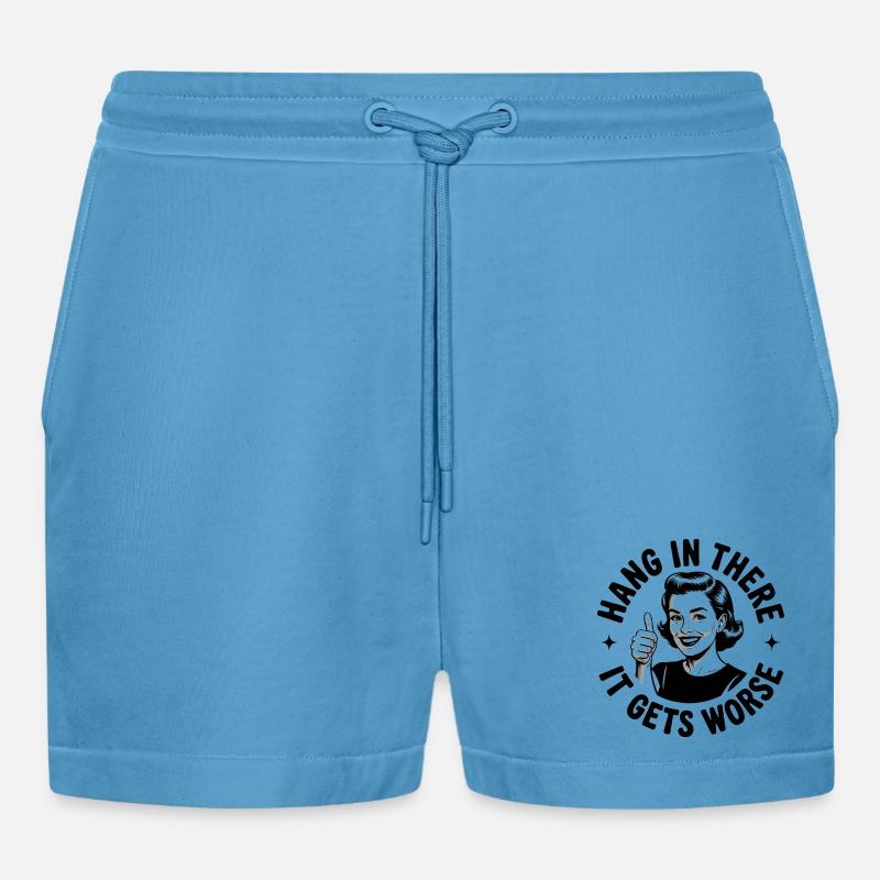 Bleib dran, es wird schlimmer - Organic Relaxed Cropped Shorts Made in EU -  Sol Blue