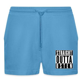 Straight outta Osten (Farben änderbar) - Organic Relaxed Cropped Shorts Made in EU -  Sol Blue - Vorne