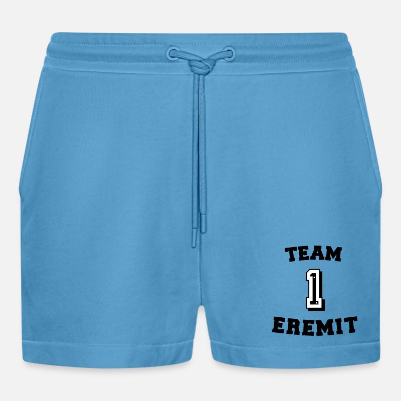 Team Eremit - Organic Relaxed Cropped Shorts Made in EU -  Sol Blue