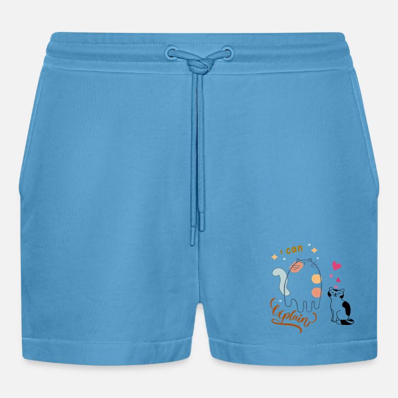I can explain - Organic Relaxed Cropped Shorts Made in EU -  Sol Blue