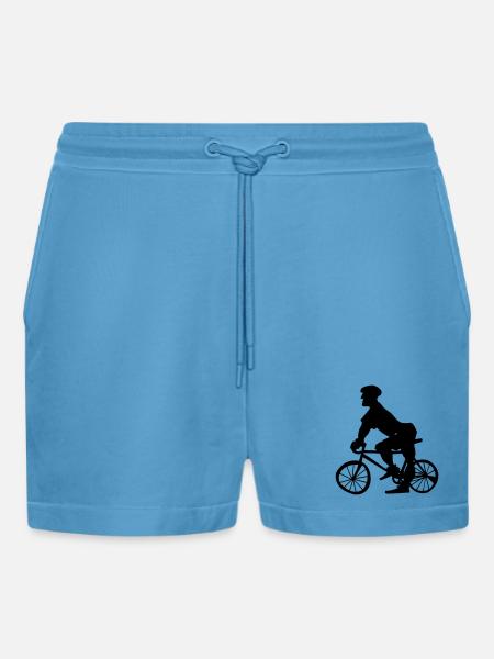 Bicycle police - Organic Relaxed Cropped Shorts Made in EU -  Sol Blue
