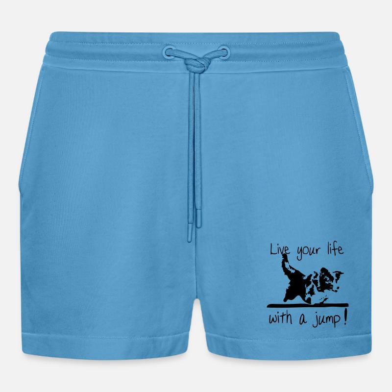 Border Collie - Agility - Organic Relaxed Cropped Shorts Made in EU -  Sol Blue