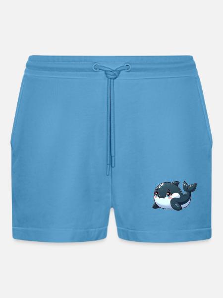 killer whale - Organic Relaxed Cropped Shorts Made in EU - Sol Blue