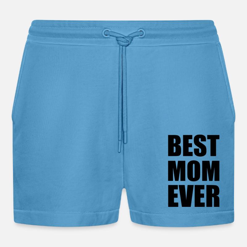 Best mom ever - Organic Relaxed Cropped Shorts Made in EU -  Sol Blue