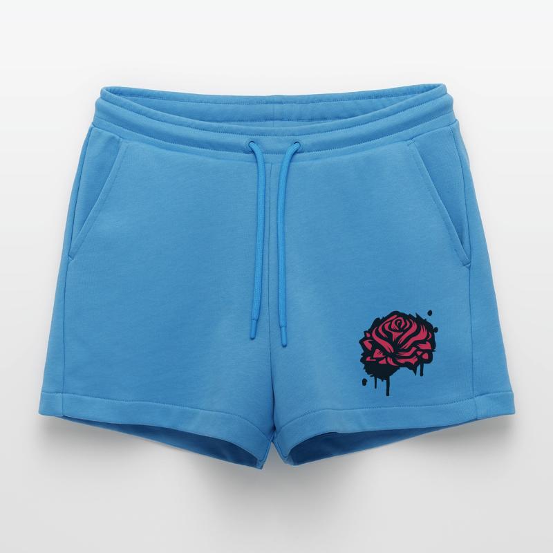 Une rose comme un graffiti Short bio décontracté court fabriqué en UE