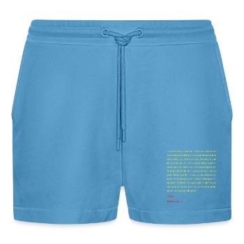 Aristotle Metaphysics Book ten - Organic Relaxed Cropped Shorts Made in EU -  Sol Blue - Front