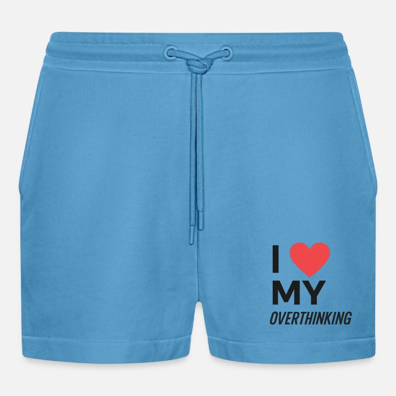 I Love My Overthinking - Organic Relaxed Cropped Shorts Made in EU -  Sol Blue