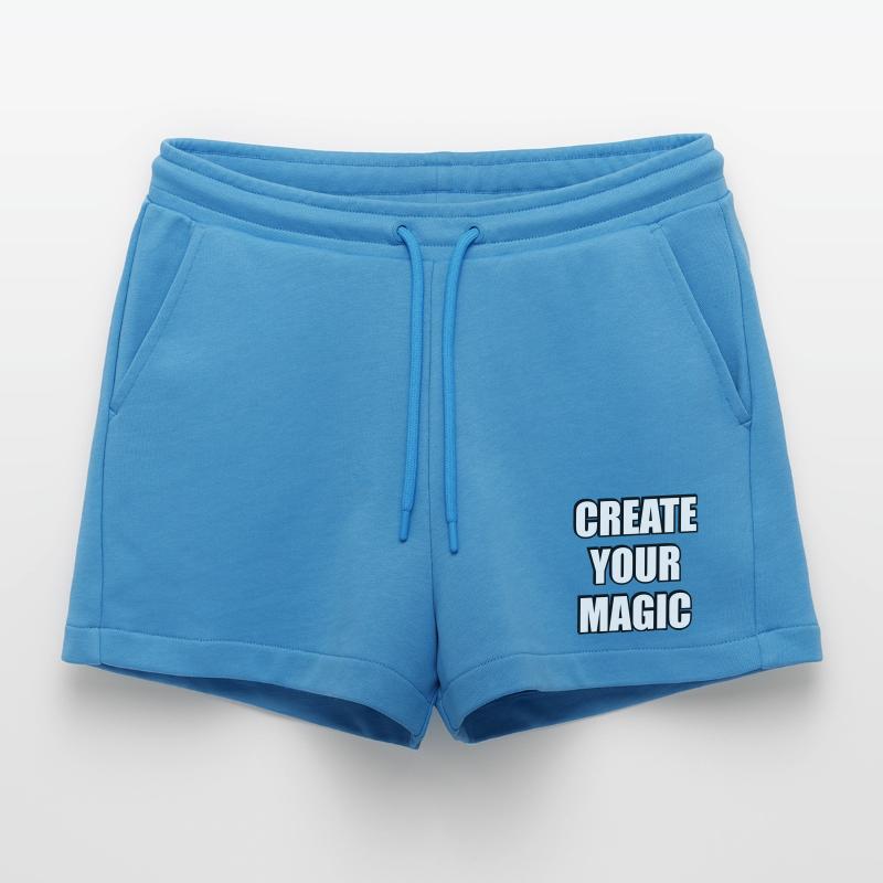 Create Your Magic Bold Typography Organic Relaxed Cropped Shorts Made in EU