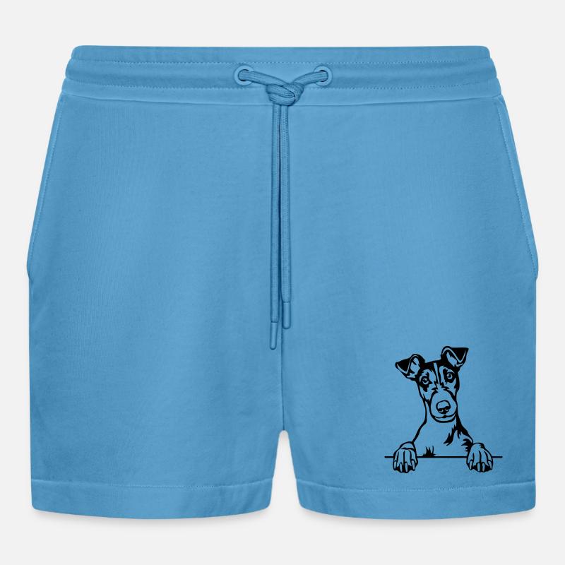 Tête de Fox Terrier - Short bio décontracté court fabriqué en UE - Sol Blue