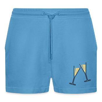 2 Sektgläser (Sekt / Trichter / Offen / 2C) - Organic Relaxed Cropped Shorts Made in EU -  Sol Blue - Front