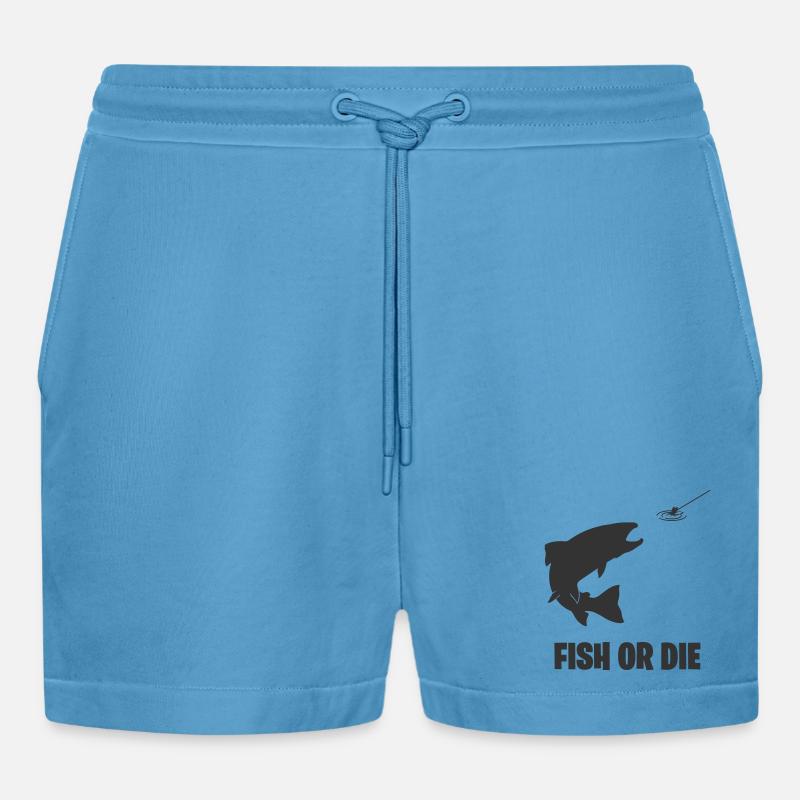 Fisch oder stirb - Organic Relaxed Cropped Shorts Made in EU -  Sol Blue