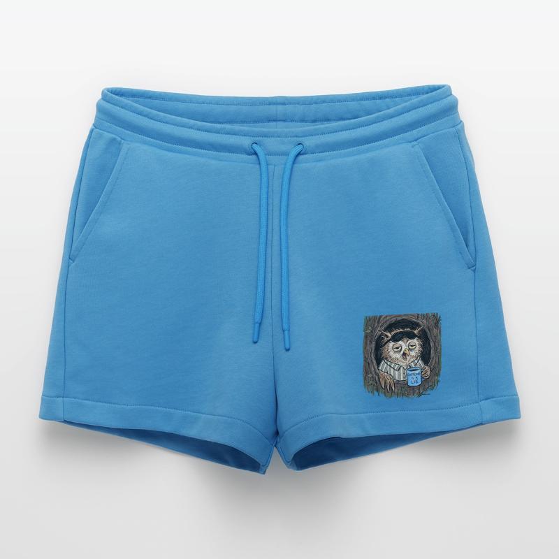 Caffeine is a Lie Eule Kaffee Organic Relaxed Cropped Shorts Made in EU