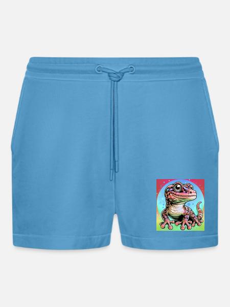 Gecko - Organic Relaxed Cropped Shorts Made in EU - Sol Blue