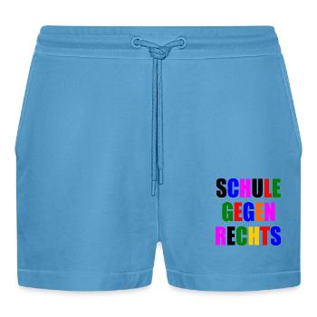 Schule gegen rechts - Organic Relaxed Cropped Shorts Made in EU -  Sol Blue - Vorne