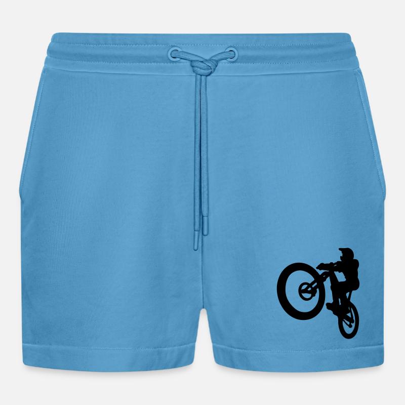 MTB jump - Organic Relaxed Cropped Shorts Made in EU -  Sol Blue