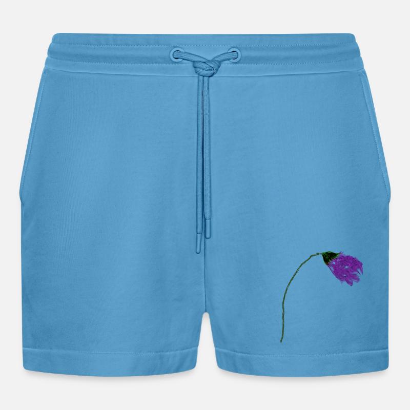 Fleur de violette à surface abstraite - Short bio décontracté court fabriqué en UE -  Sol Blue