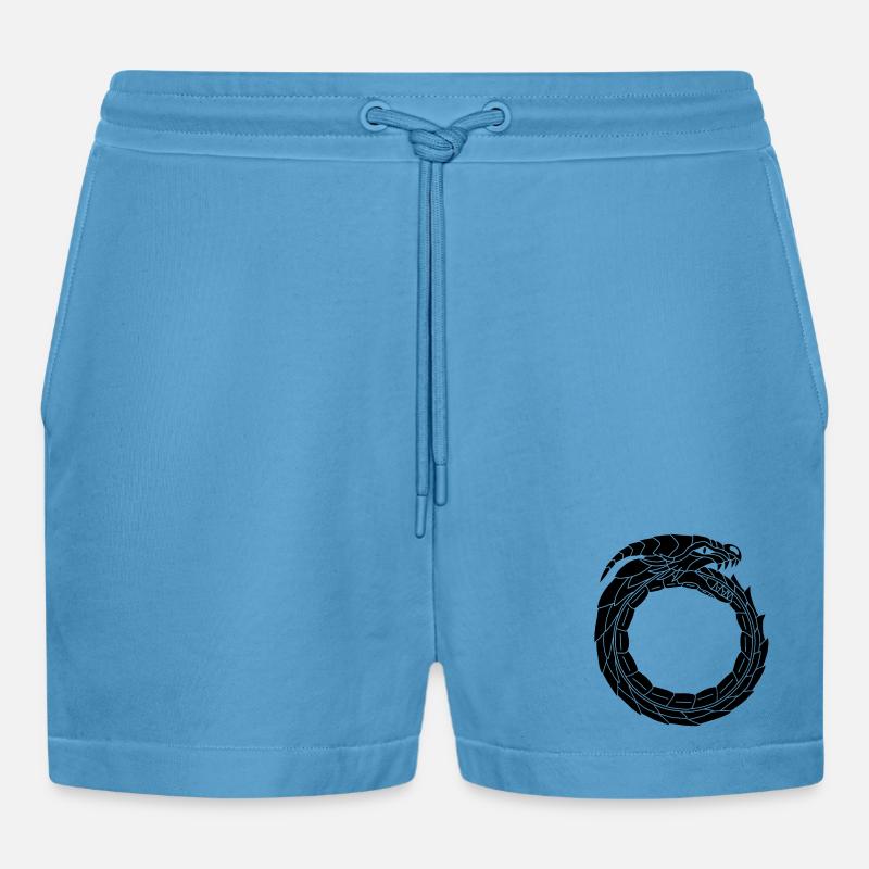 Devouring Black Dragon - Organic Relaxed Cropped Shorts Made in EU -  Sol Blue