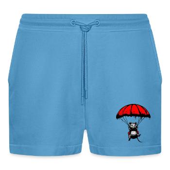 Adrenaline Council: Adventure Calls - Organic Relaxed Cropped Shorts Made in EU -  Sol Blue - Front