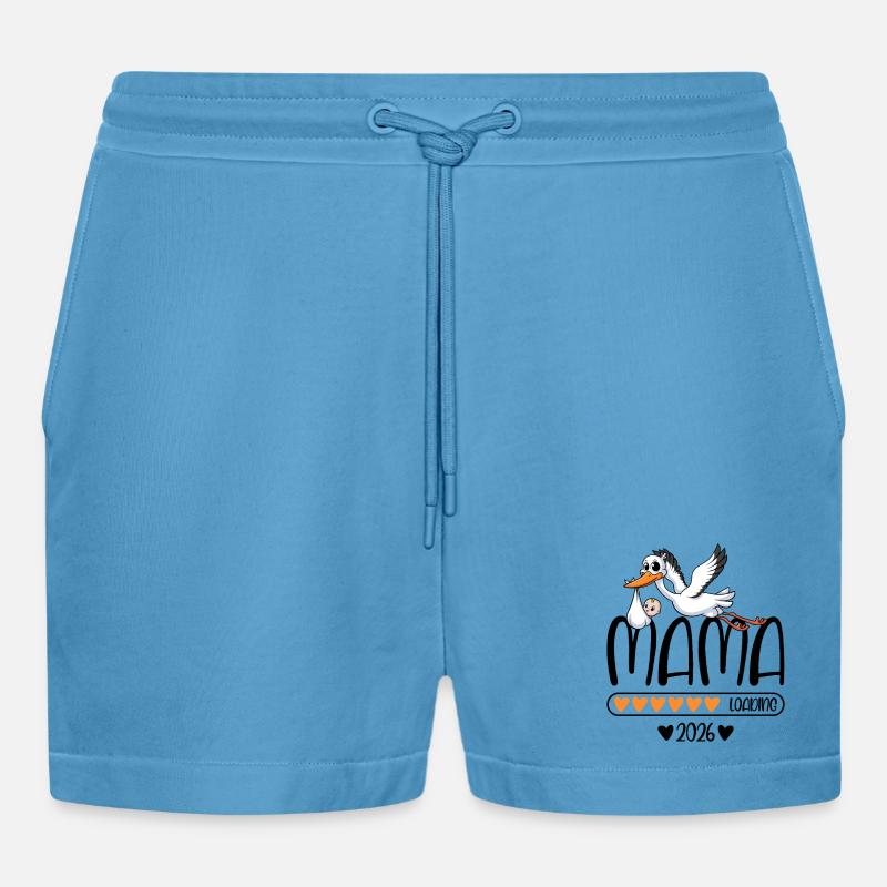 Mama 2026 loading - Organic Relaxed Cropped Shorts Made in EU -  Sol Blue