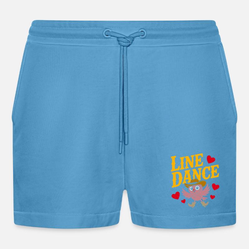 Linedance Eule mit Hut - Organic Relaxed Cropped Shorts Made in EU -  Sol Blue