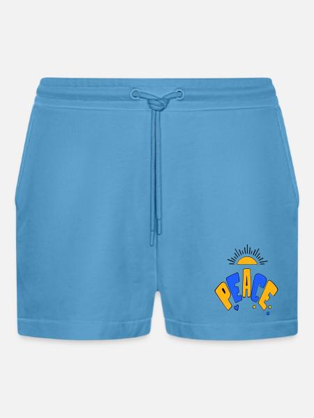 Peace - Organic Relaxed Cropped Shorts Made in EU - Sol Blue