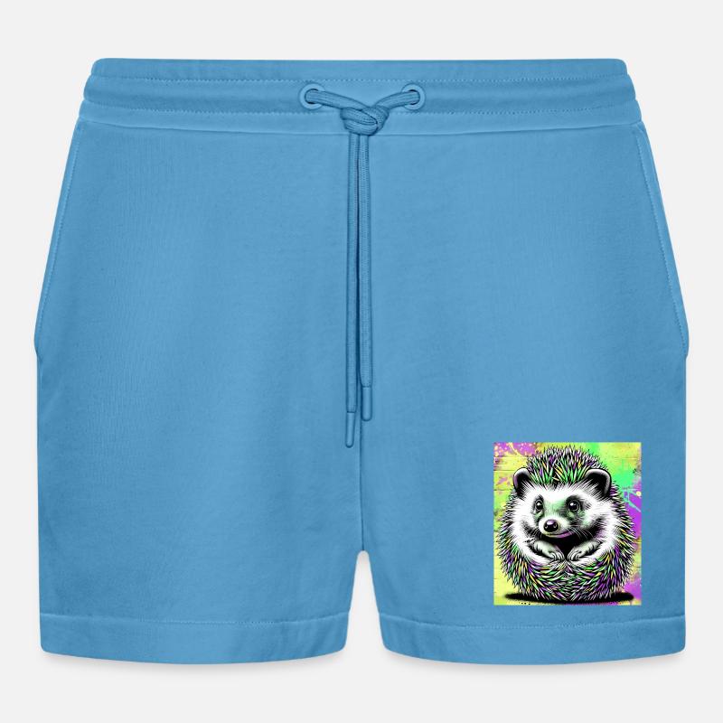 Igel - Organic Relaxed Cropped Shorts Made in EU - Sol Blue
