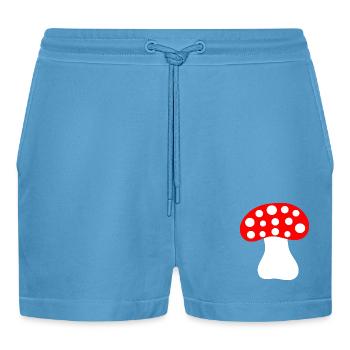Fliegenpilz, Pilz im Wald Geschenk - Organic Relaxed Cropped Shorts Made in EU -  Sol Blue - Vorne