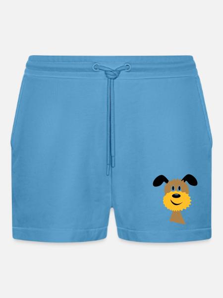 dog - Organic Relaxed Cropped Shorts Made in EU - Sol Blue