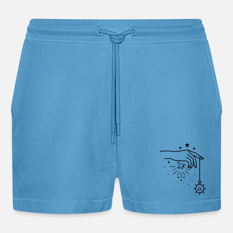 Libra zodiac astrology - Organic Relaxed Cropped Shorts Made in EU -  Sol Blue