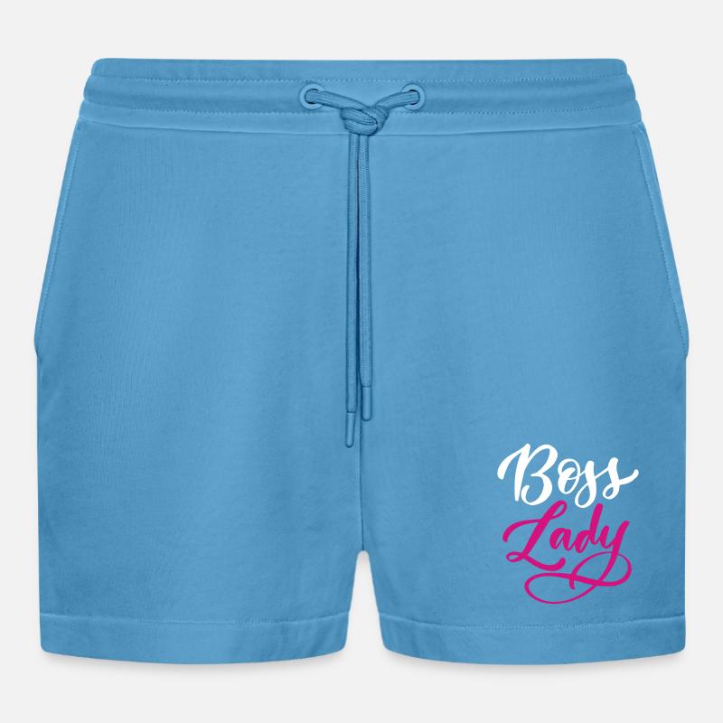 Lady  - Organic Relaxed Cropped Shorts Made in EU -  Sol Blue