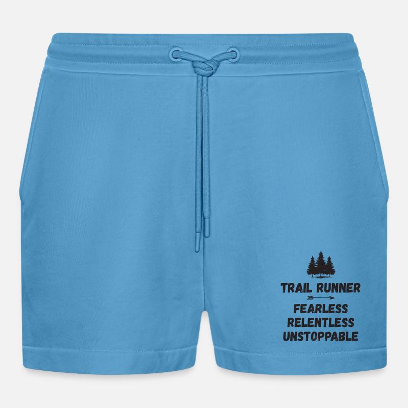 Trail Runner - Intrépide. Implacable. Imparable. - Short bio décontracté court fabriqué en UE -  Sol Blue