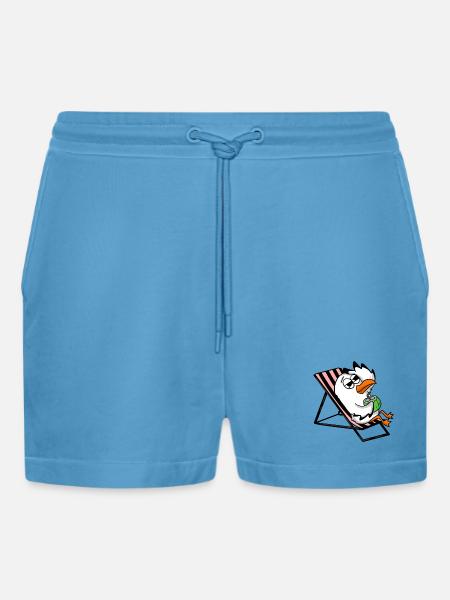 Gull - Organic Relaxed Cropped Shorts Made in EU - Sol Blue