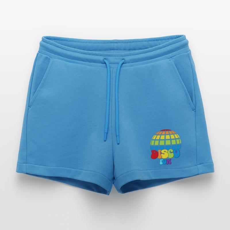 Disco Fox Disco Ball Groovy Discotheque Discofox Organic Relaxed Cropped Shorts Made in EU