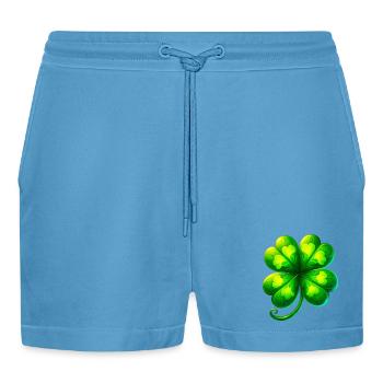 Trèfle à quatre feuilles - Short bio décontracté court fabriqué en UE -  Sol Blue - Devant