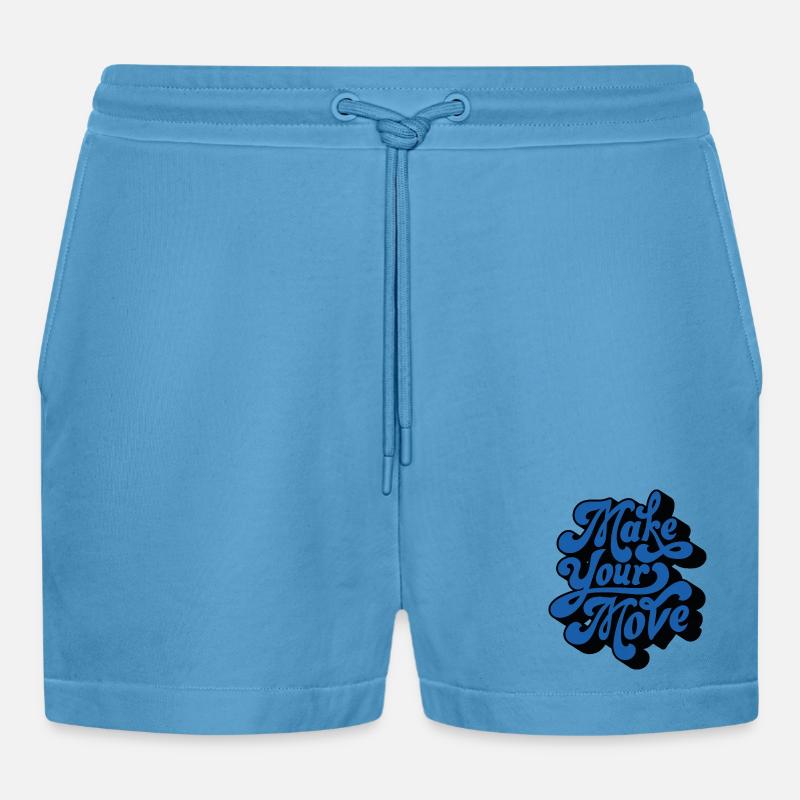 Faites votre mouvement – Style rétro - Short bio décontracté court fabriqué en UE -  Sol Blue