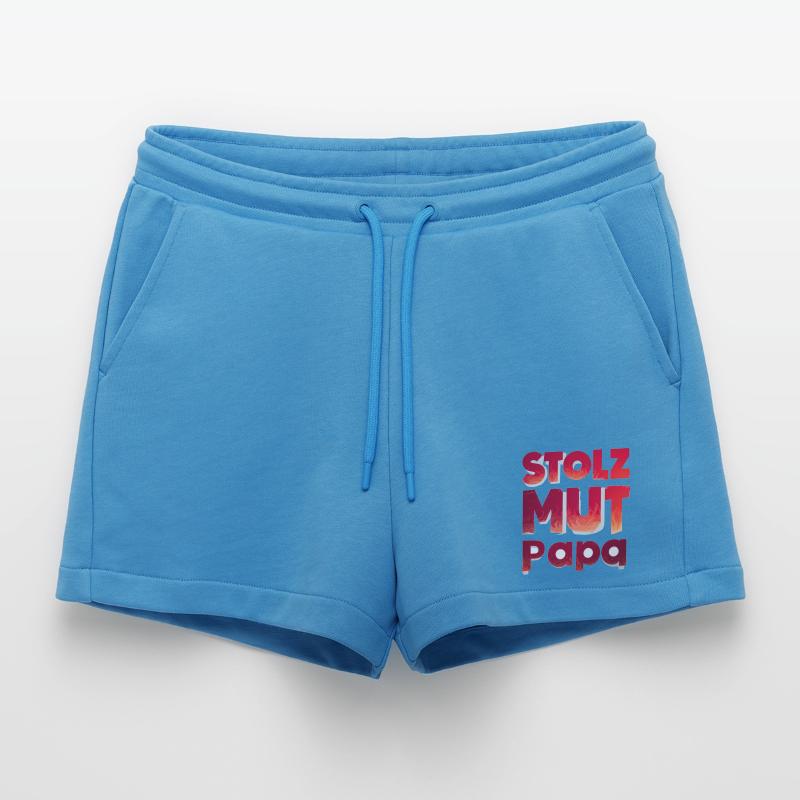Fire Brigade Dad Pride Courage Strength Gift Idea Organic Relaxed Cropped Shorts Made in EU