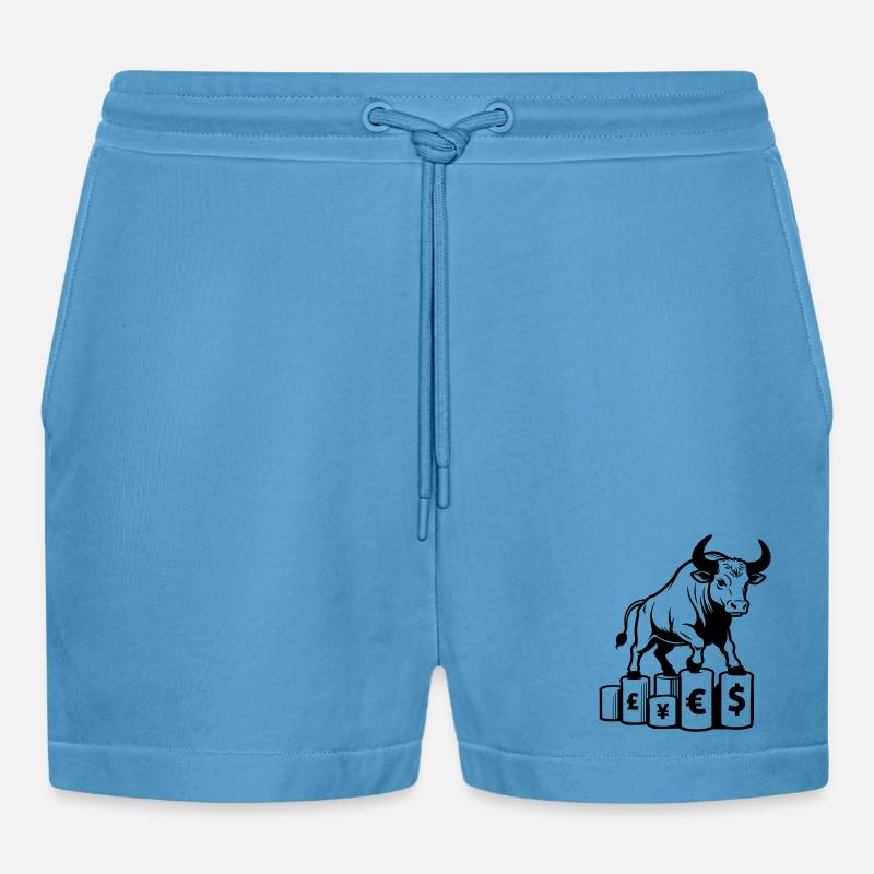 Belleger Taurus - Organic Relaxed Cropped Shorts Made in EU -  Sol Blue