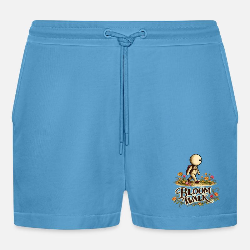 Der kleine Gedanke | Bloom Walk Blütenpfad - Organic Relaxed Cropped Shorts Made in EU -  Sol Blue