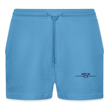 Apres Ski Skibrille - Organic Relaxed Cropped Shorts Made in EU -  Sol Blue - Vorne