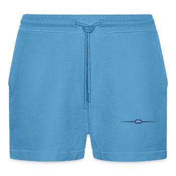 Skibrille Symbol Linie - Organic Relaxed Cropped Shorts Made in EU -  Sol Blue - Vorne