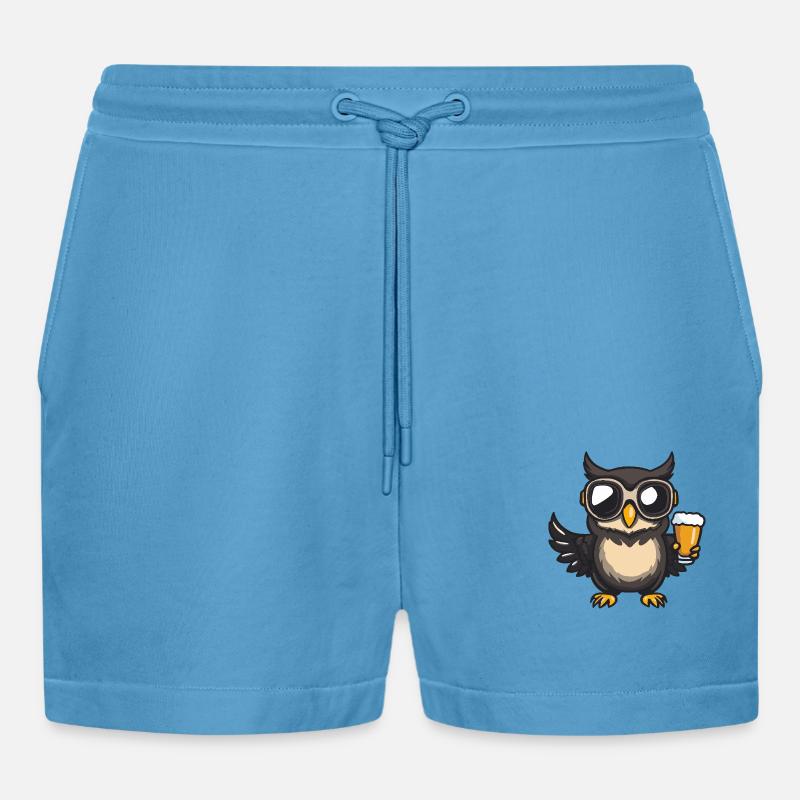 Eule Apres Ski Bier - Organic Relaxed Cropped Shorts Made in EU - Sol Blue