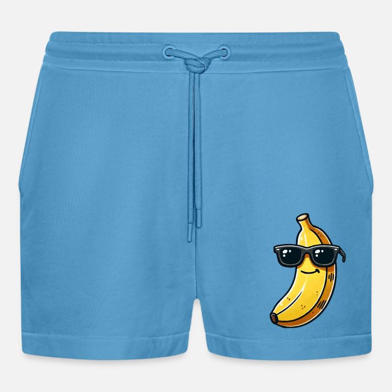 banane sonnenbrille comic - Organic Relaxed Cropped Shorts Made in EU -  Sol Blue