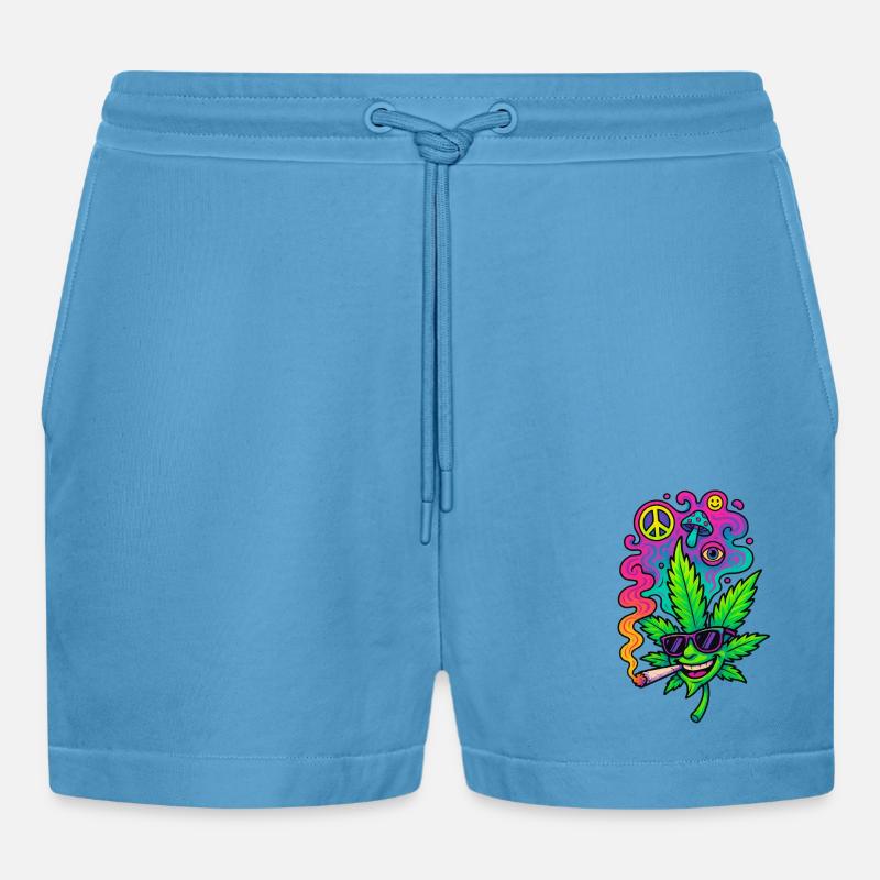 GreenGlow - Organic Relaxed Cropped Shorts Made in EU -  Sol Blue