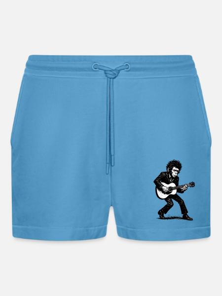 Singer Songwriter | The Monkey Dancer - Organic Relaxed Cropped Shorts Made in EU - Sol Blue