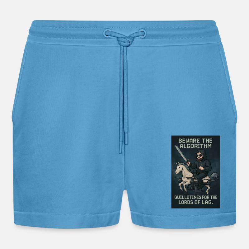 beware the algorithm. - Organic Relaxed Cropped Shorts Made in EU -  Sol Blue