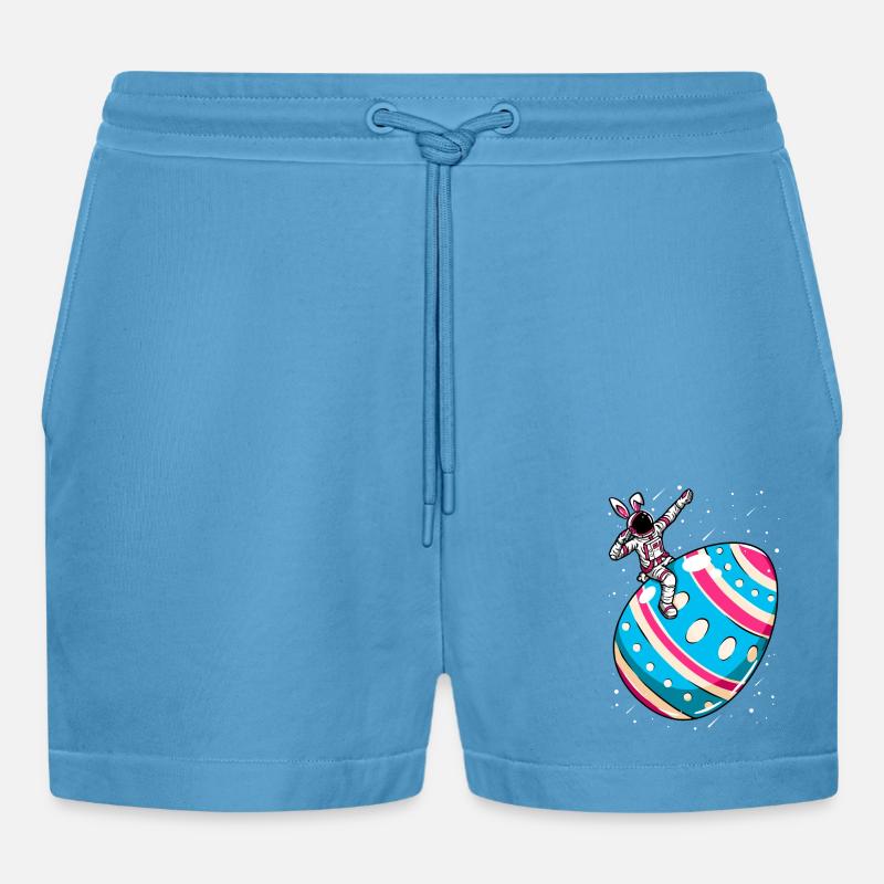 Astronaut - space easter egg - Organic Relaxed Cropped Shorts Made in EU -  Sol Blue