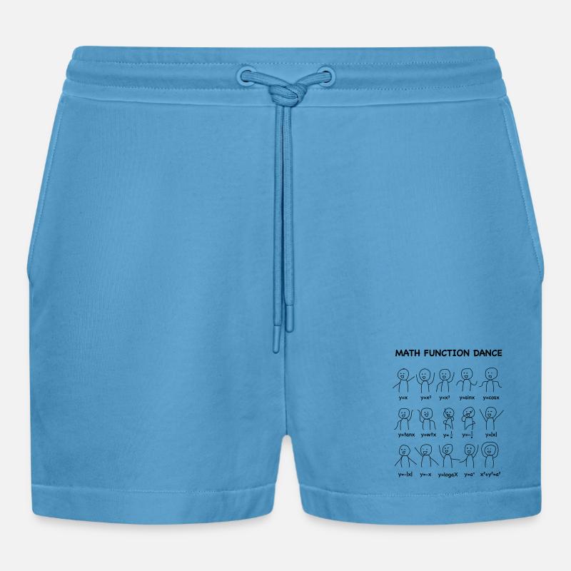 The 'Math Function Dance' (Nerd-Shirt) - Organic Relaxed Cropped Shorts Made in EU - Sol Blue