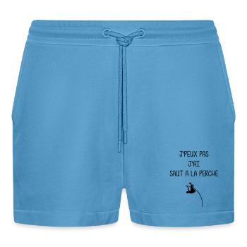 Stabhochsprung Stabhochsprunger Sport Sportler - Organic Relaxed Cropped Shorts Made in EU -  Sol Blue - Vorne