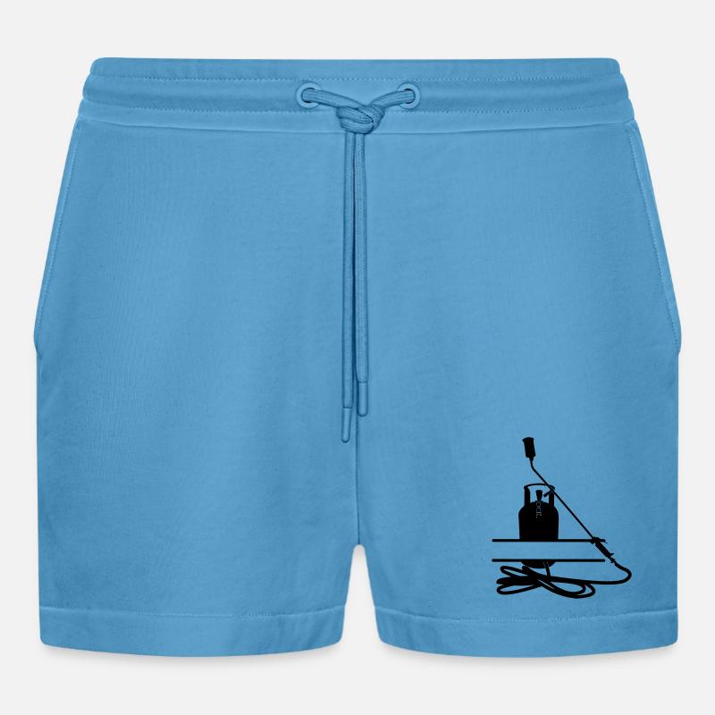 Dachdeckerfirma Monogramm transparent - Organic Relaxed Cropped Shorts Made in EU -  Sol Blue